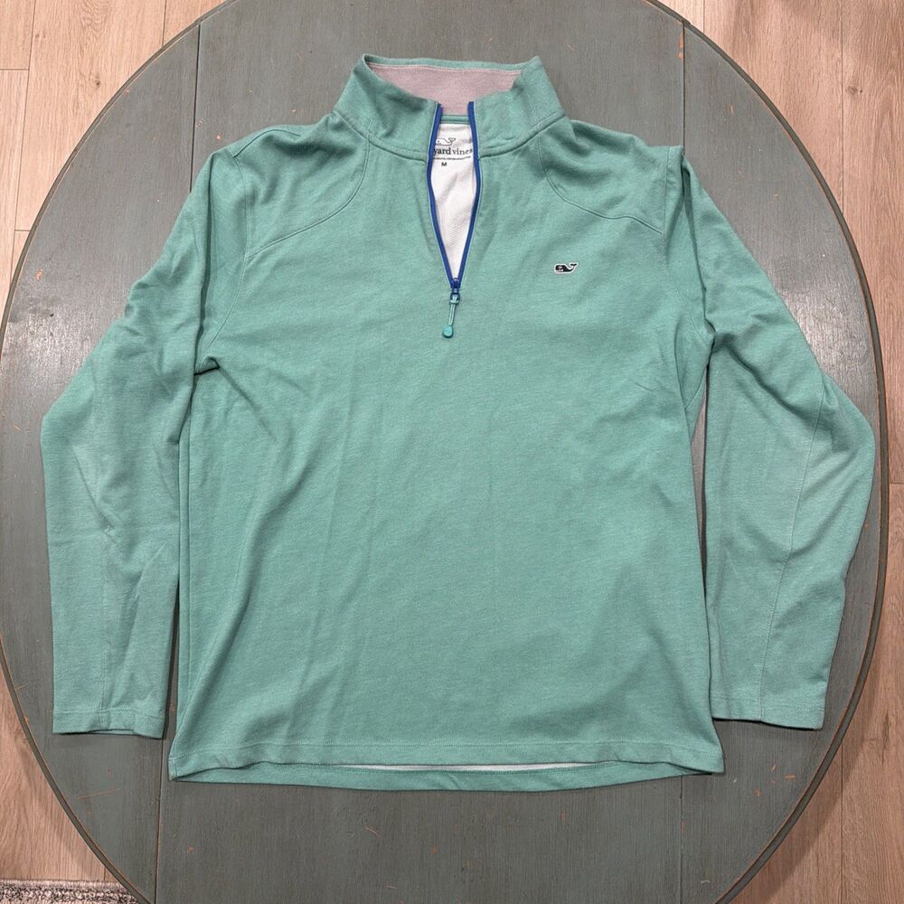 Vineyard Vines Quarter Zip Pullover Mens M Green